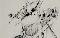 - 33x45cm - monotype+encre de chine et plume -